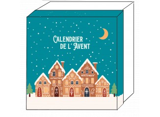Calendrier de l'avent "village en pain d'épices"