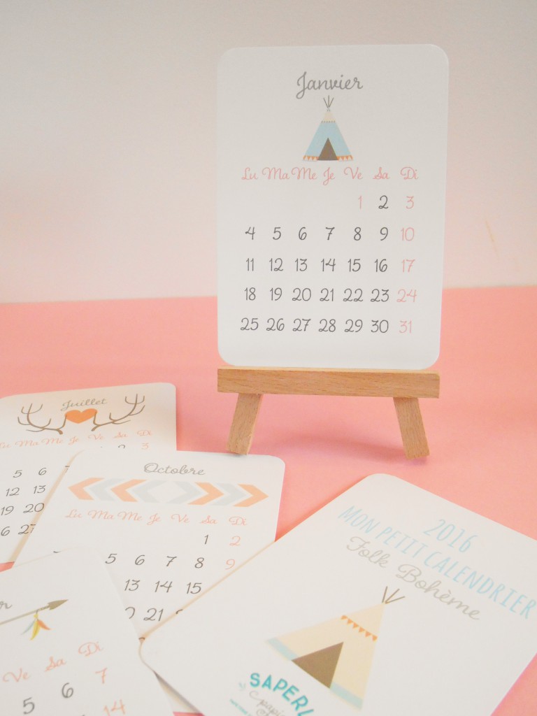 Calendrier Saperlipapier box papeterie tendance