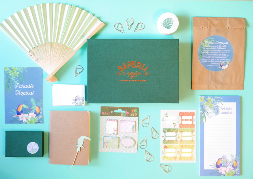 Coffret Saperlipapier pour les fans de papeterie, inspiration jungle